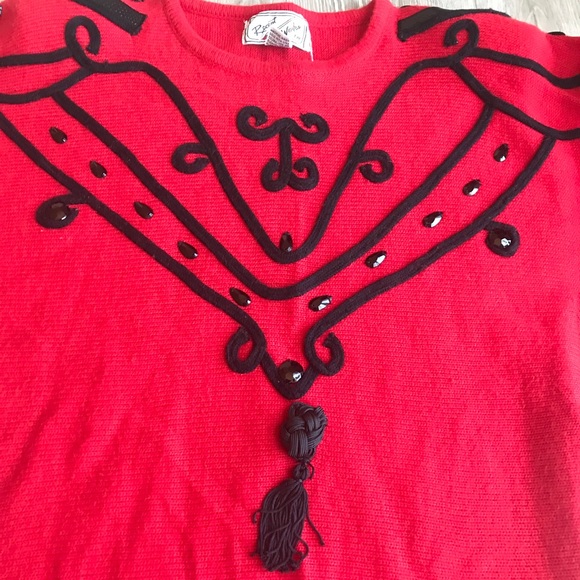 Vintage 80s Red Sweater size S - Picture 2 of 4